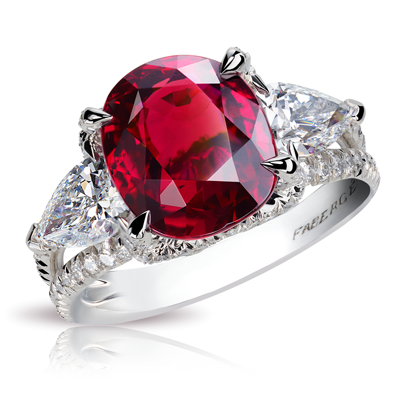 18 Kt White Gold Ruby & Diamond Cocktail Ring Design by Kaj Fine Jewellery  at Pernia's Pop Up Shop 2024