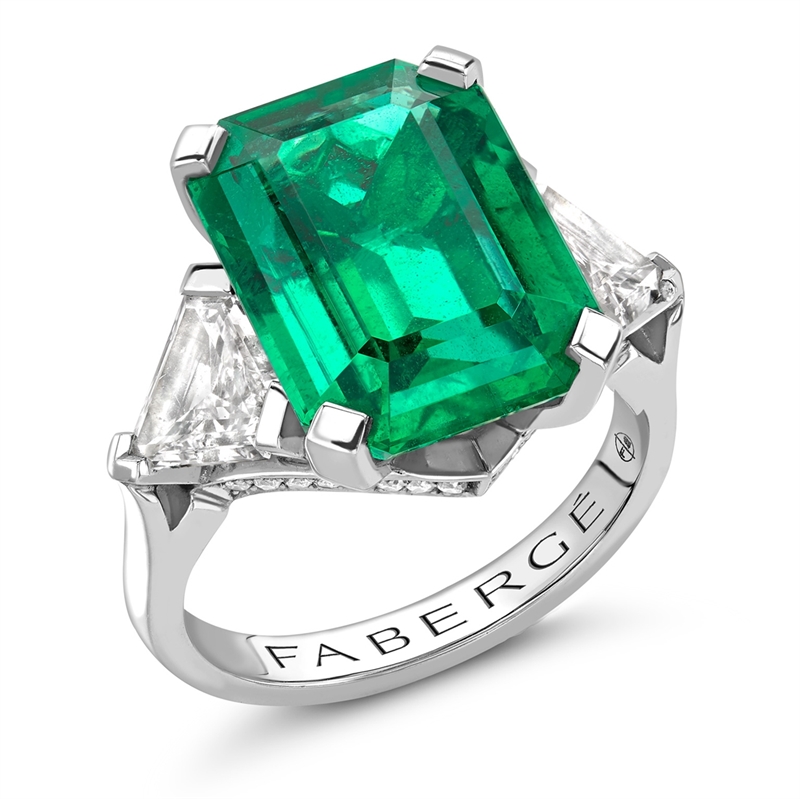 Emerald Engagement Rings Rose Gold Halo Diamond Ring ADEM524