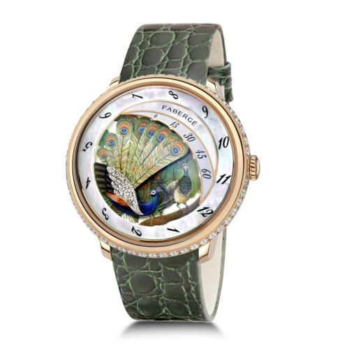 Compliquée Peacock Arte Platinum Hand Painted Limited Watch