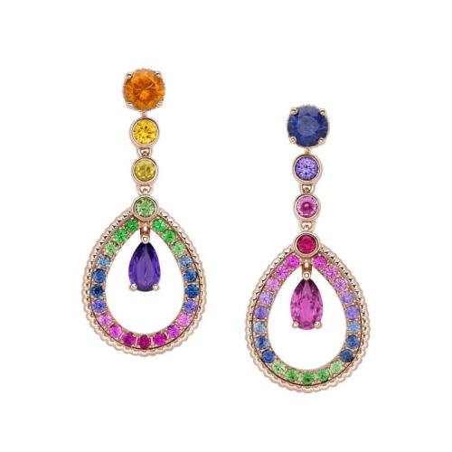 Antique-Style Sapphire and Diamond Drop Earrings