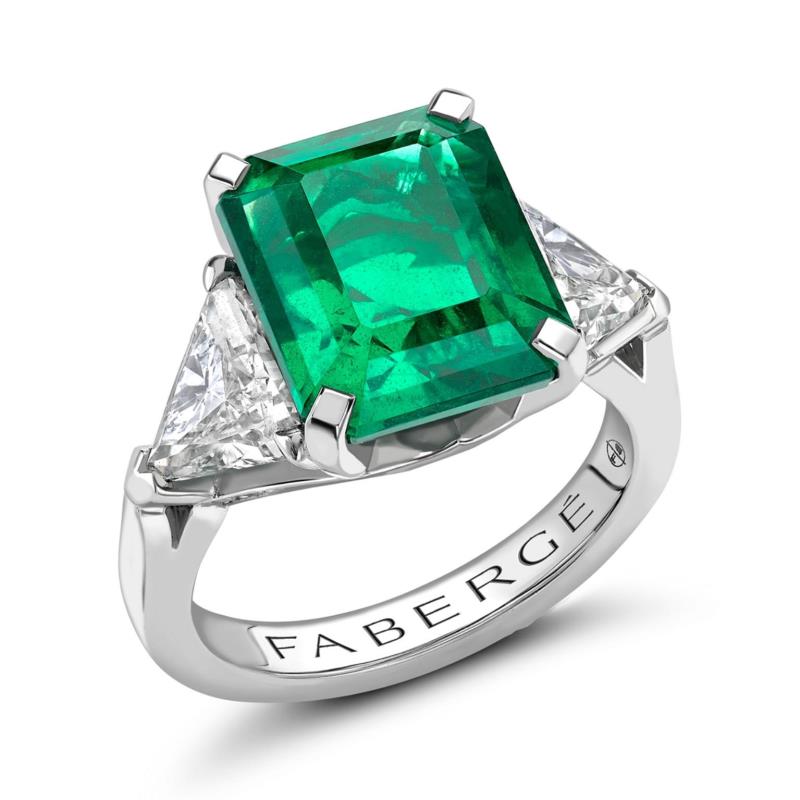 Colours of Love Platinum 6.22ct Octagon Cut Emerald Ring